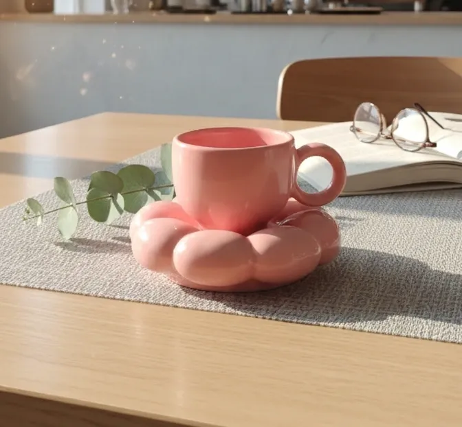 "Petal Pink" Flower-Shaped Ceramic Tea Set