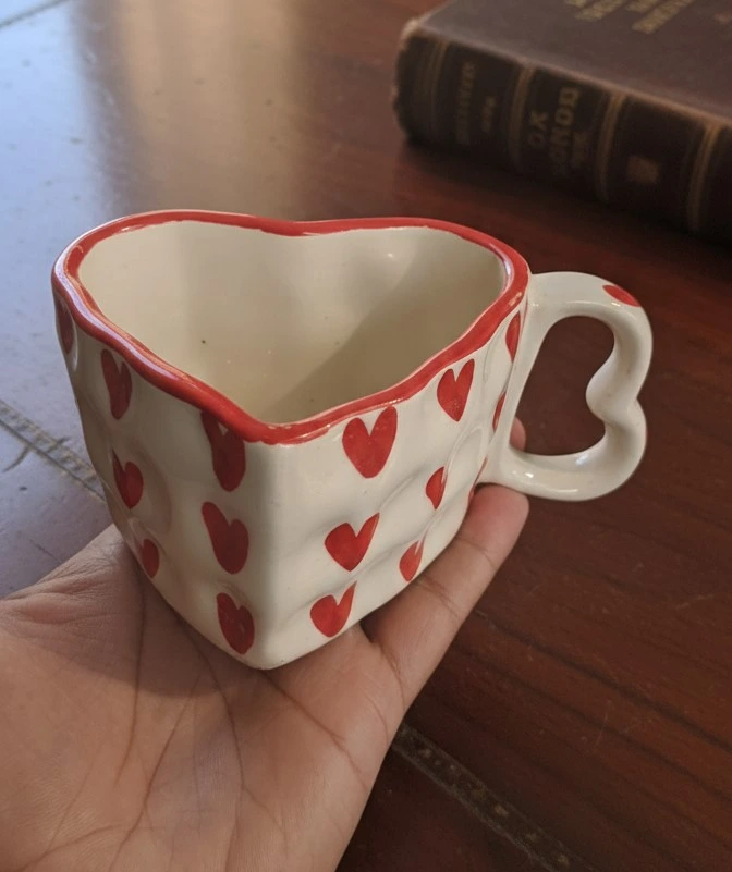 "Quilted Heart" Ceramic Coffee Mug
