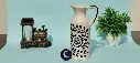 "Indigo Bloom" Ceramic Oil/Vinegar Cruet with Stopper